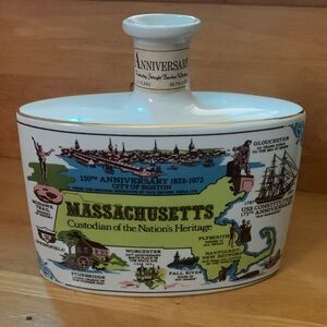 Massachusetts 150th Boston Anniversary Liverpool Porcelain Bourbon Decanter